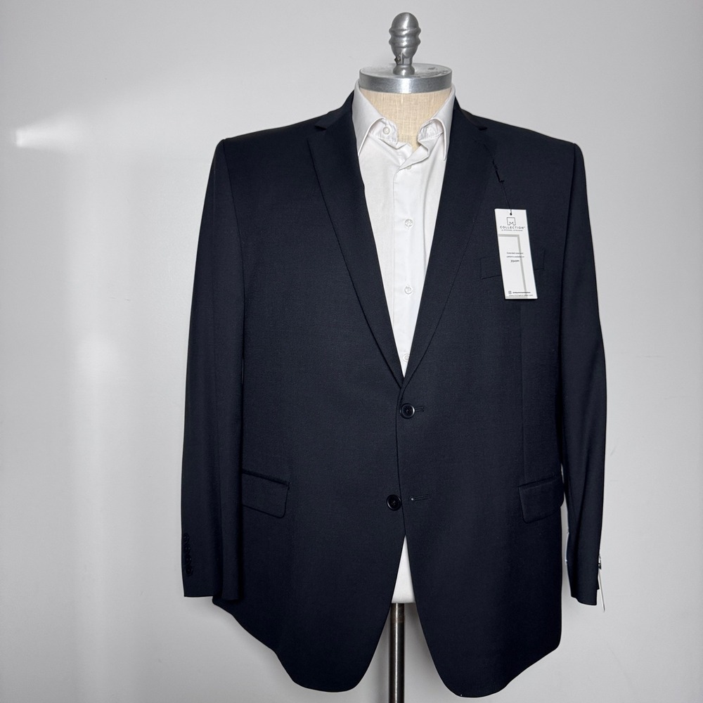 Michael Strahan Blazer Mens‎ 52R Black Solid Stretch Classic Fit Suit Jacket NWT